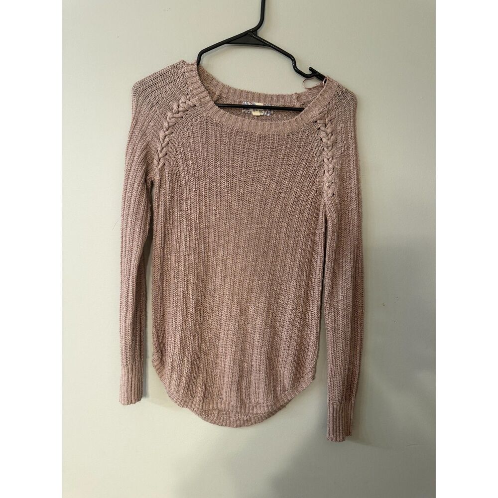Pink Republic Cozy Ribbed Knit Sweater Color: Faded Mauve Size: Women's S